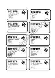 Here are some of the best. Movie Trivia Card Game Esl Worksheet By Estherlee76