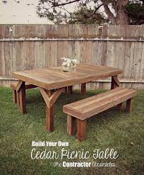 Diy Cedar Picnic Table Picnic Table