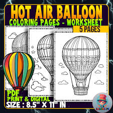 air balloon adventure coloring pages
