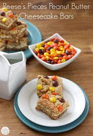 Reese S Pieces Peanut Butter Cookie Cheesecake Bars A Kitchen Addiction gambar png