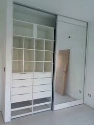 White Wooden Wall Wardrobe With Slide