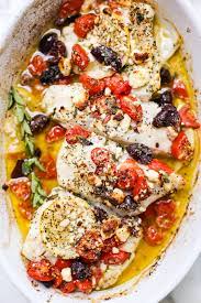 oven baked greek inspired halibut the