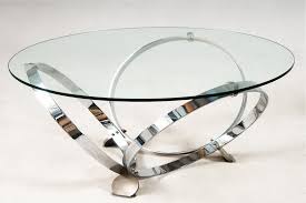 round glass coffee table metal base