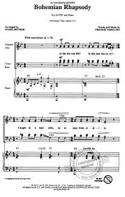 For piano with melody, vocal melody & guitar chords. Queen Bohemian Rhapsody From Freddie Mercury Buy Now In The Stretta Sheet Music Shop
