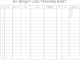 Weight Loss Spreadsheet Template Food Journal Template For Weight S