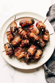 bacon wrapped dates with goat cheese