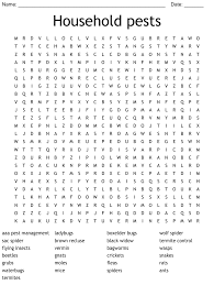 household pests word search wordmint