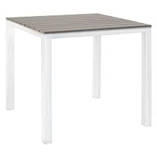 Patio Table With Light Grey Faux Teak Top