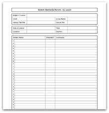 Printable Lesson Attendance Sheet In Pdf Format