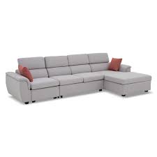 4 seater l shape storage sofa bed grey