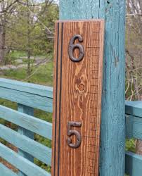 Wooden Growth Chart Ruler With Rustic Numbers And By