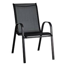 Stackable Black Sling Patio Chair