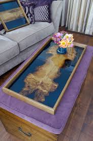contemporary ottoman tray with blue