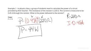 How To Calculate The Power Delivered To