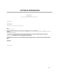 free resignation letter template with