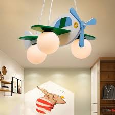 Airplane Baby Room Chandelier Wooden 3