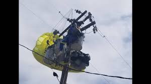 skydiver tangled in power lines rescued