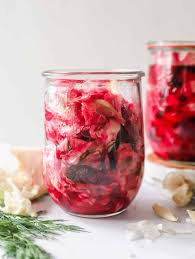 homemade pickled cabbage with beets