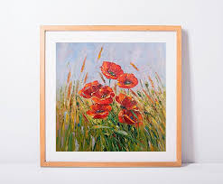 Poppy Oil Painting Flower Artwork