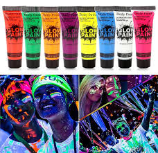 paint uv neon body crayon kit