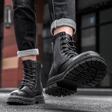 Eleve 7 Ank Bota Couro Masculina Aumenta Altura 7 cm - Preta - Eleve