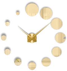 Gold Mirror Wall Clock Infinity