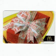 mcdonalds gift card 2005 bow joy