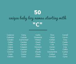 50 unique boy names starting with c