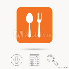 Food Icons Fork And Spoon Signs Cutlery Symbol Report