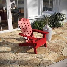 Logan Red Plastic Outdoor Lounge Chair