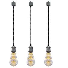 3 Pack H Track Lighting Kitchen Pendant Light Mini Antique Brass Hanging Lamp Twisted Cloth Covered Wire With H System Track Adapter Nunu Lamp Online Shopping