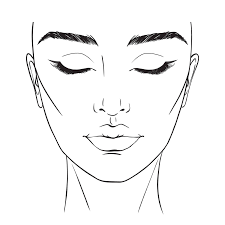 blank makeup face chart template