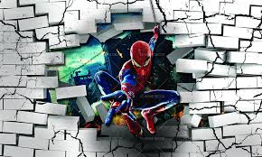 3d Spiderman Through Wall Character