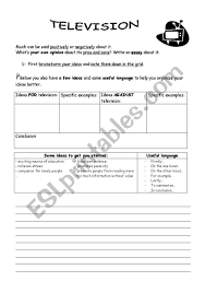 pros and cons of television esl worksheet by lisimon pros and cons of television worksheet