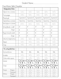 Fine Motor Skills Checklist Worksheets Teaching Resources