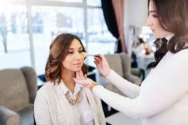 beauty salon while makeup artist