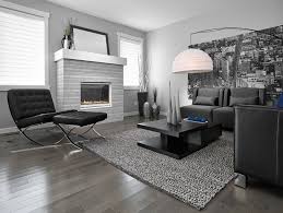 Gray Walls And A Brick Fireplace Ideas
