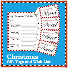 Printable Christmas Tags And Wish List