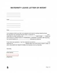 free maternity leave letter of intent