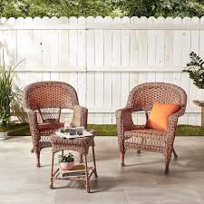 Jeco 3pc Wicker Chair And End Table Set