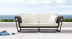 Black Weave Modern Outdoor Patio Sofa W