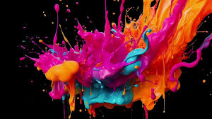 a colorful splash of wet paint mixing