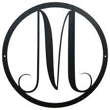 large monogram m circle door hanger 30