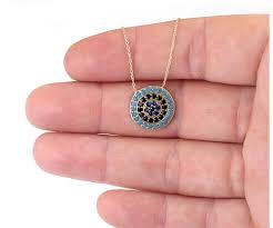 greek evil eye necklace with nano