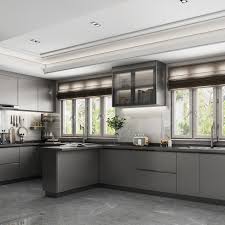 modular grey kitchen cabinets design