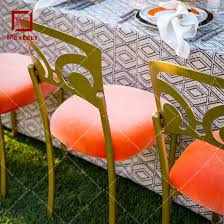 gold metal event wedding dining chairs