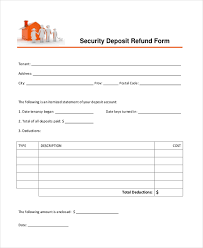 sle security deposit refund forms in