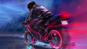 biker motorcycle retrowave digital art