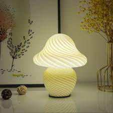 Mashroom Led Night Lights Glass Table