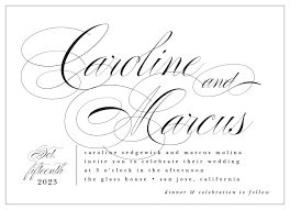 cursive wedding invitations by basic invite